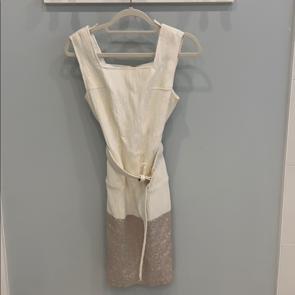 Milly off white and tan dress